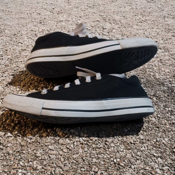 Vintage Y2K Converse Black & White Low Top Lace Up Skateboarding Shoes Size 9 - Picture 8 of 13